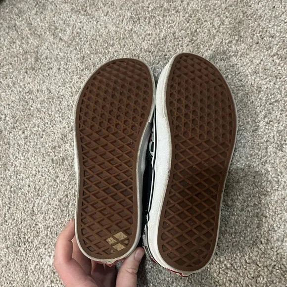 Checkered Slip-On Vans with Red Rose Design - Picture 6 of 7